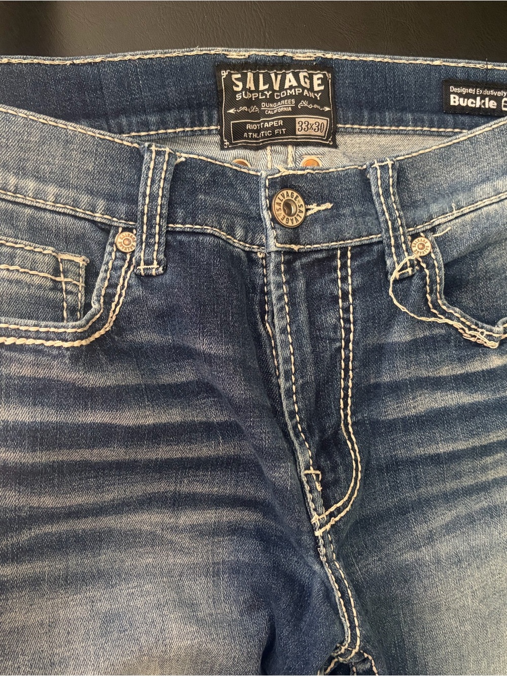 Buckle Salvage Supply Co. Women's Straight-Leg Washed Blue Jeans